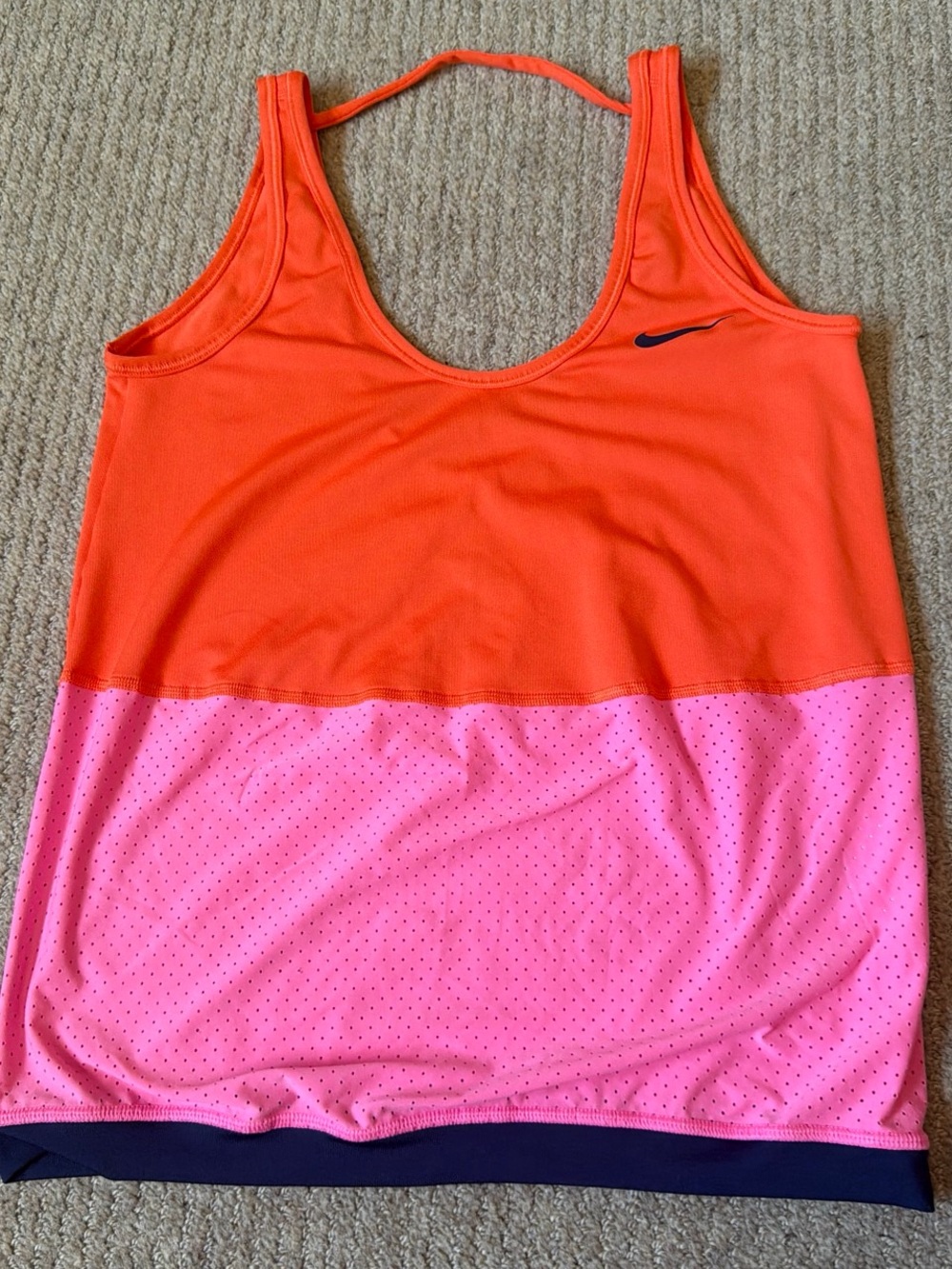 Nike Orange and Pink Performance Tank Top